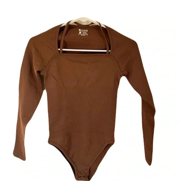 Women’s mocha brown ribbed waist control body suit size smalll NWOT - Picture 2 of 3